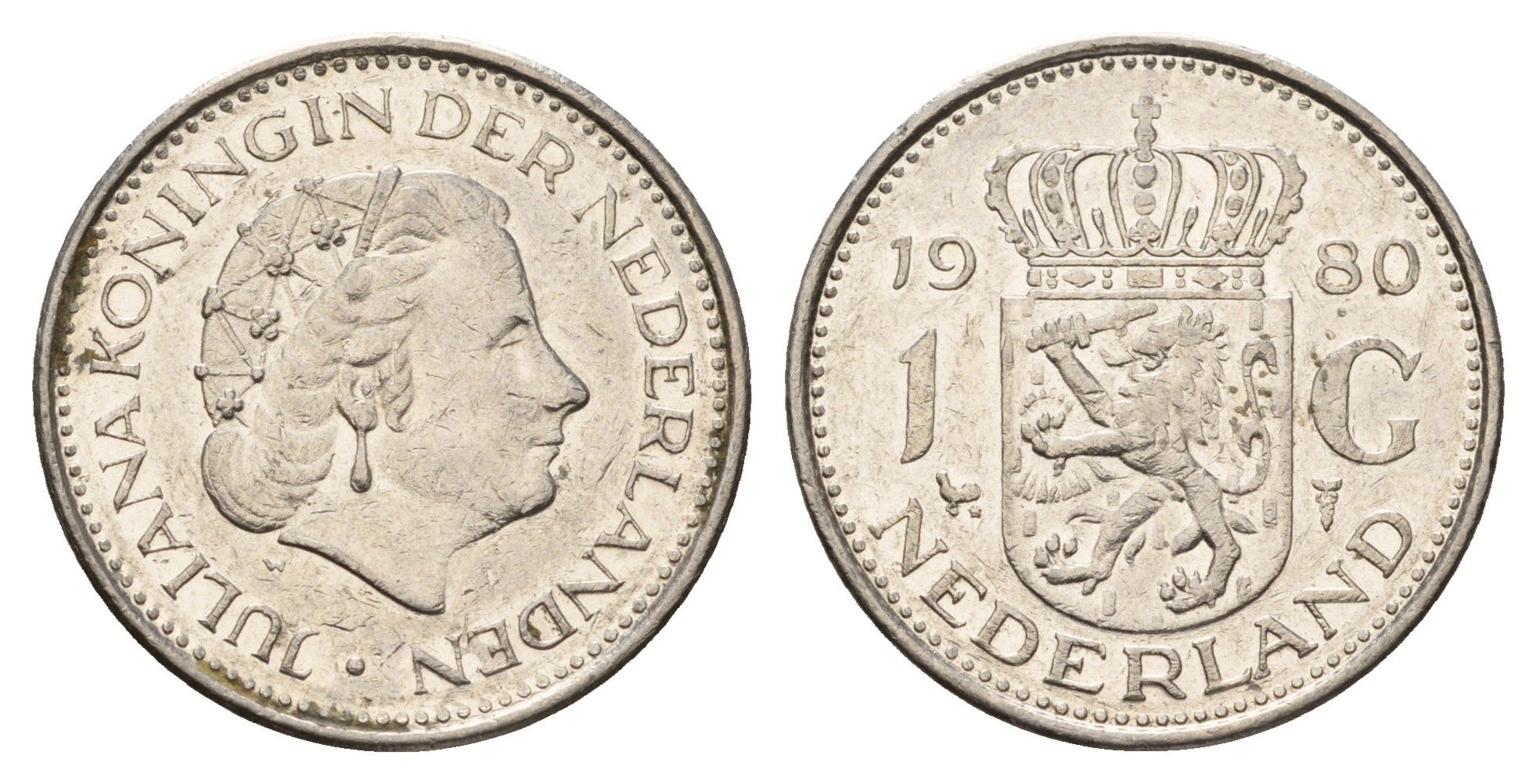 Нидерланды 1 гульден 1980 Юлиана (1948-1980) KM 184a никель 190-236
