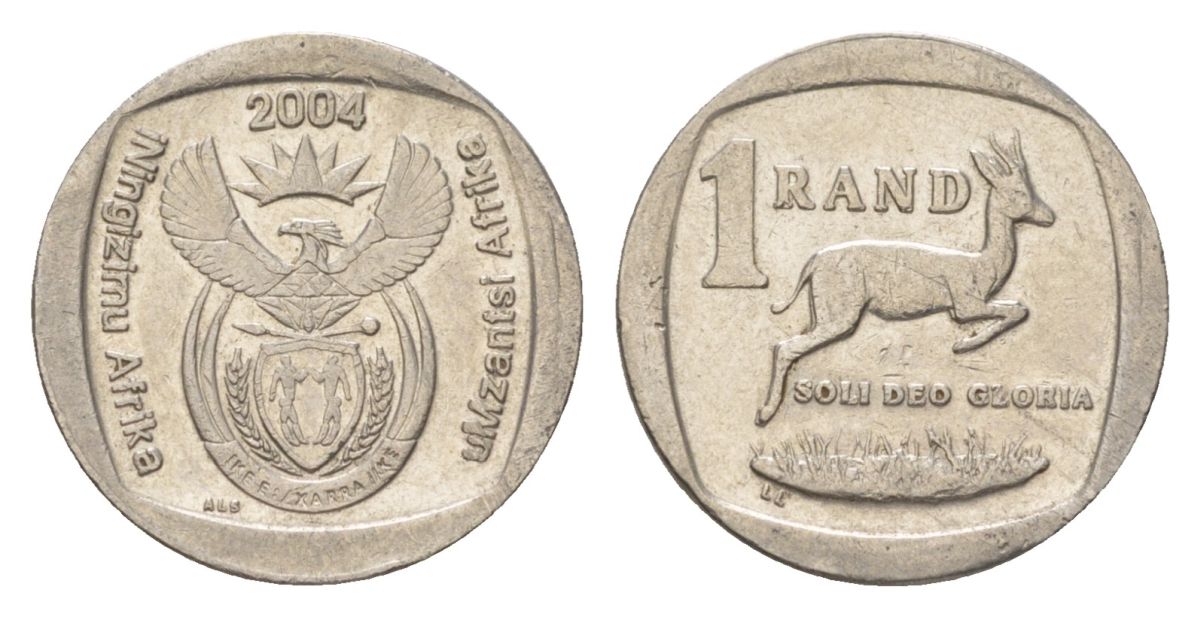 ЮАР 1 ранд 2004 KM 333 медь плакированная никелем 4627-431