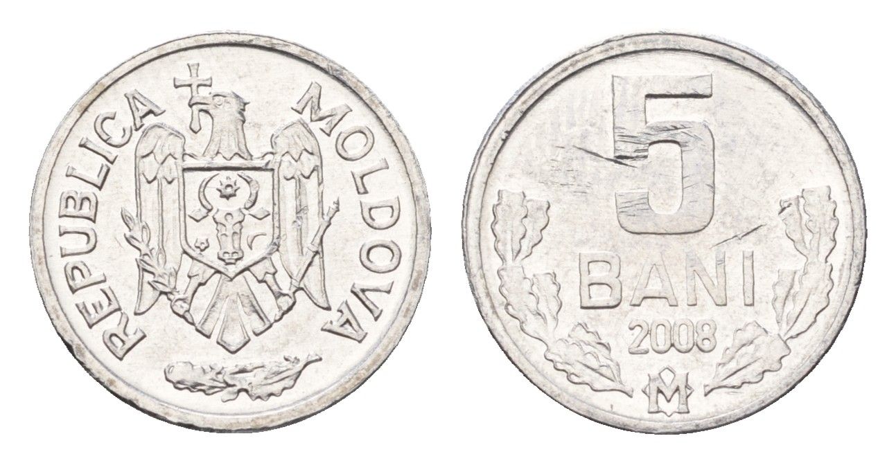 Молдавия (Молдова) 5 бань (бани) 2008 KM 2 алюминий UNC 4694-1047