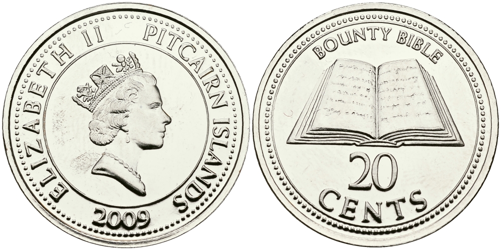 ОСТРОВ ПИТКЕРН 20 ЦЕНТОВ 2009 KM NEW UNC 540-756