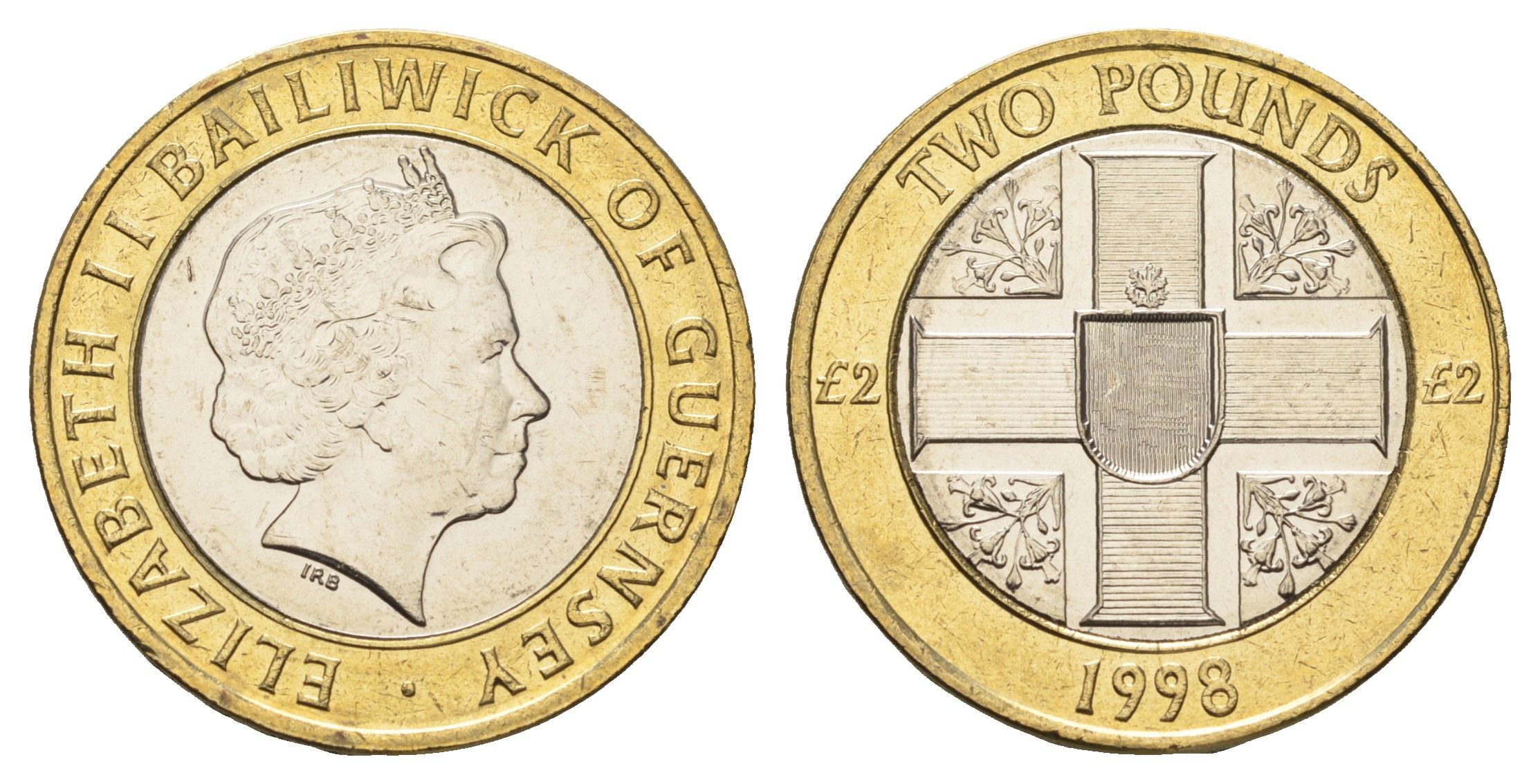 Гернси 2 фунта 1998 KM 83 биметалл UNC 4660-843