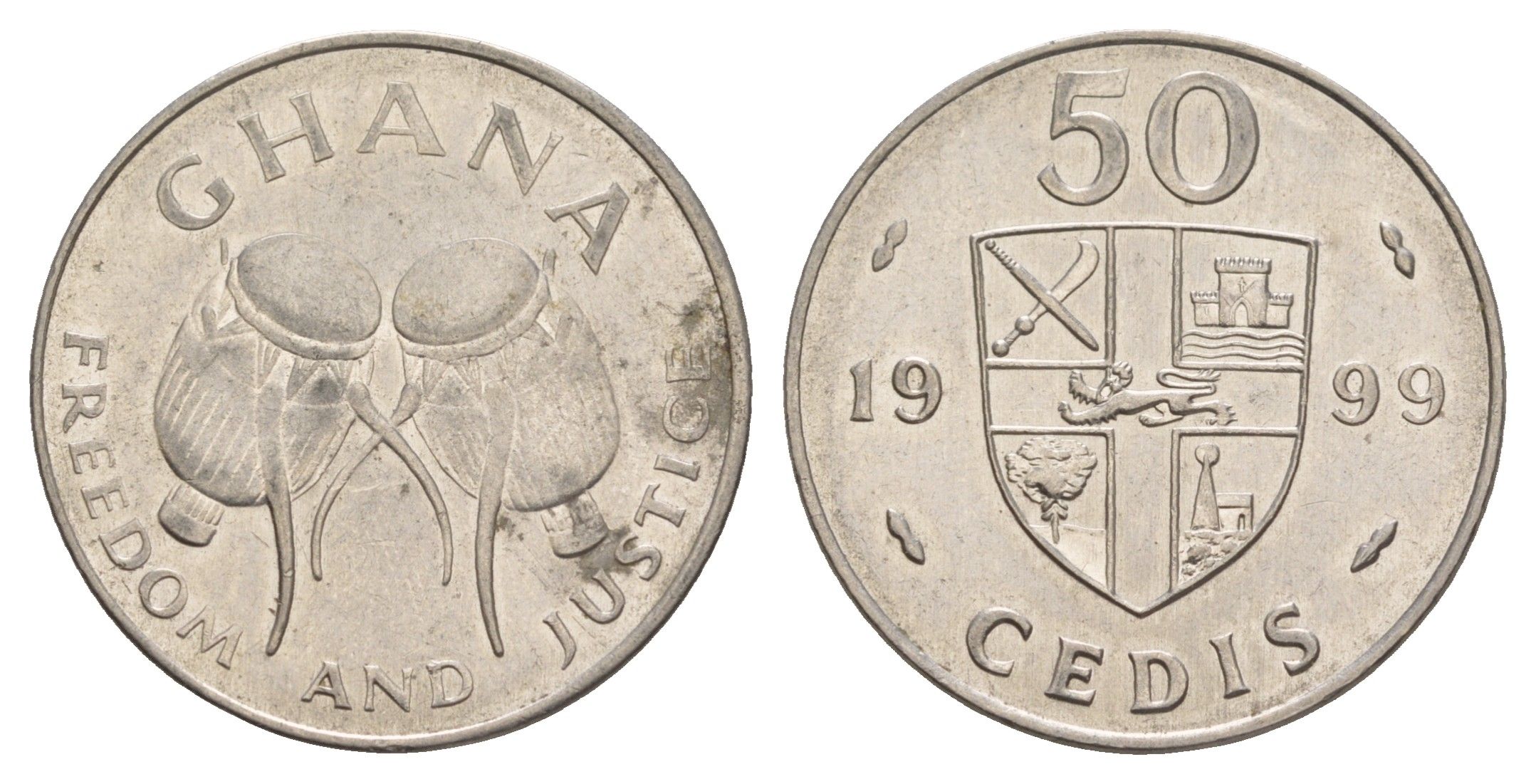 Гана 50 седи 1999 год-тип KM 31 медно-никель UNC 4656-723