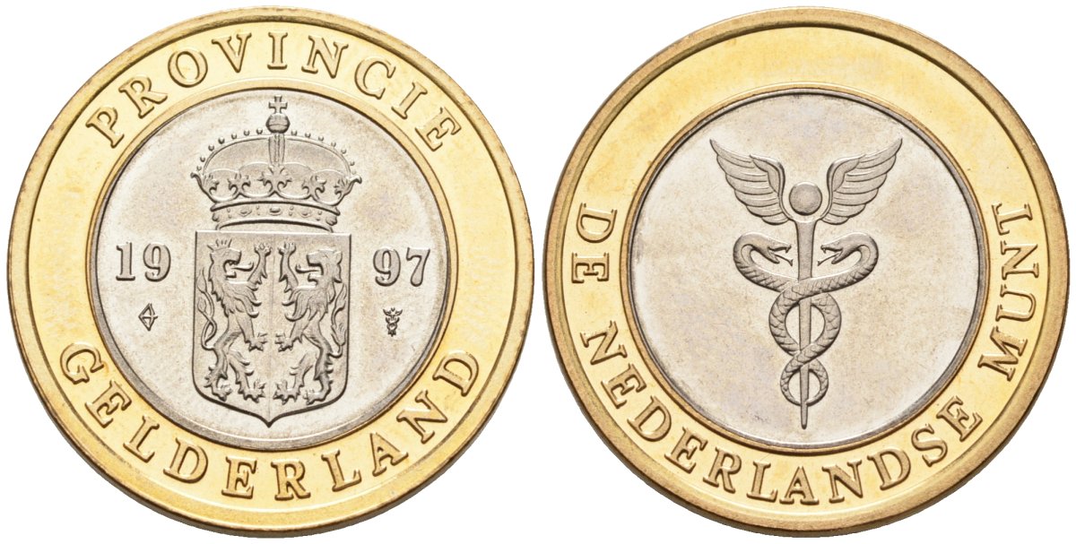 Нидерланды жетон 1997 провинция Гельдерланд биметалл UNC 4577-1016