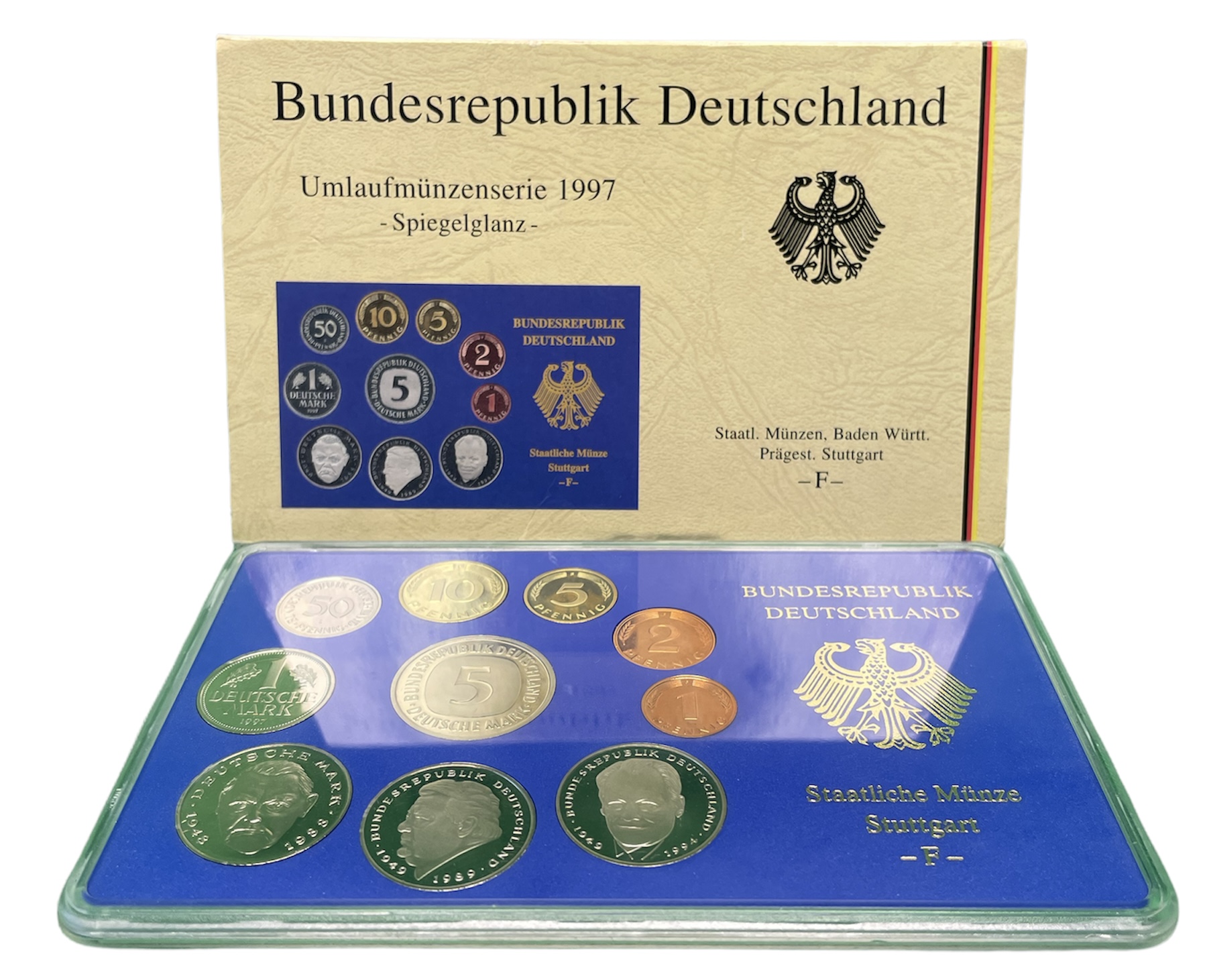 ФРГ государственный набор из 10 монет 1997 F PROOF 1-6-1-46