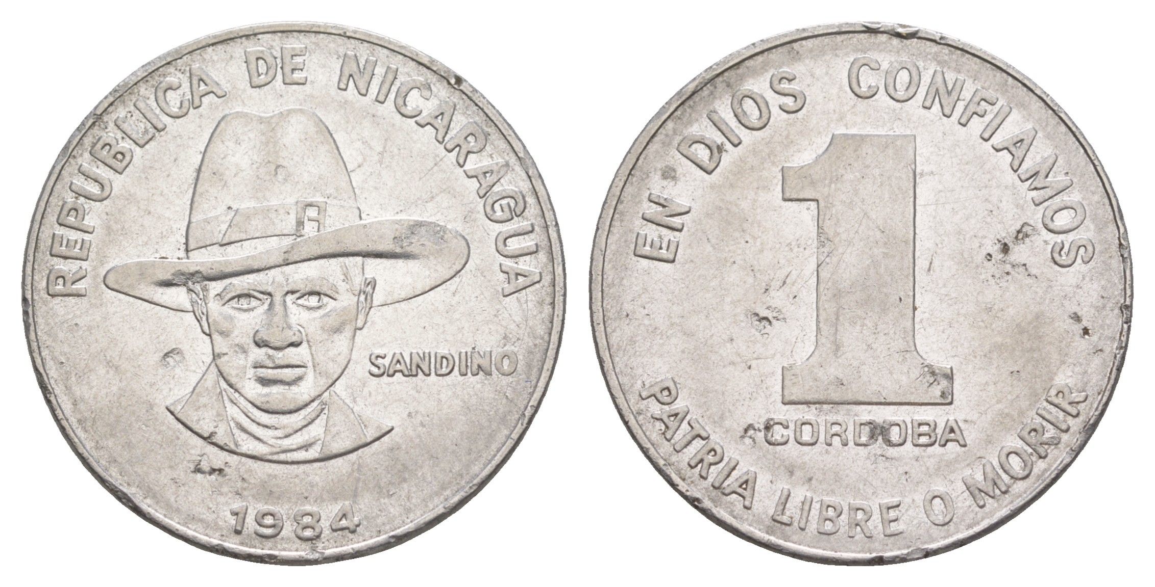 Никарагуа 1 кордоба 1984 KM 43a сталь плакированная никелем 4641-351