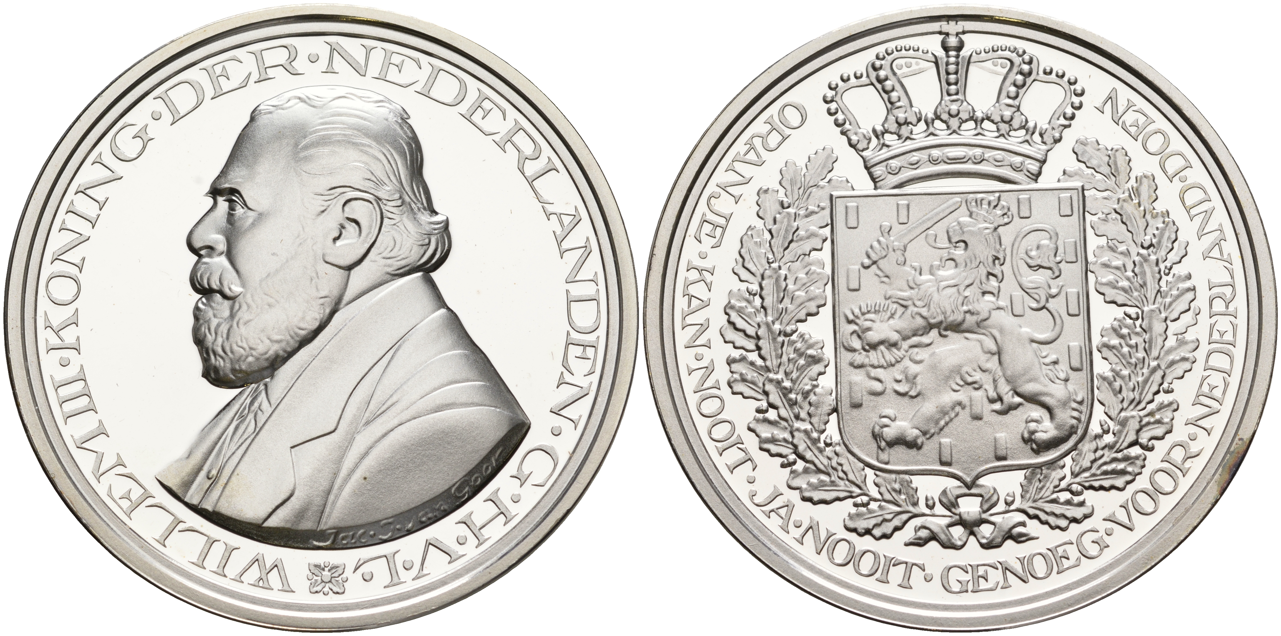 Нидерланды медаль ND Виллем III, король Нидерландов  серебро  PROOF  11-132-21