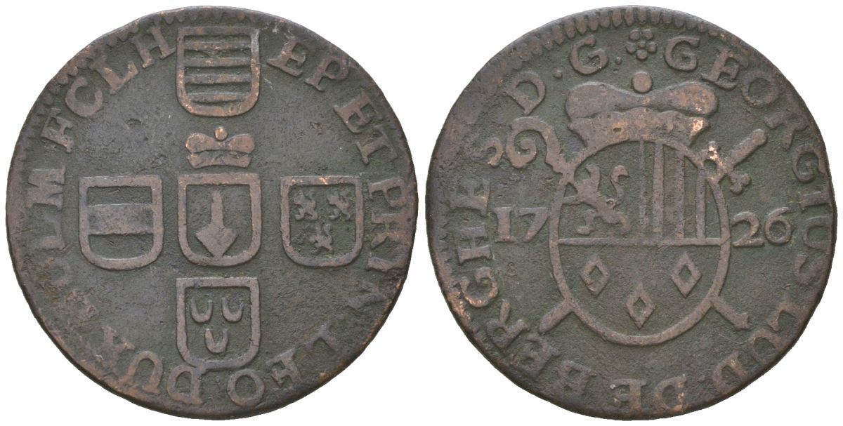 Льеж 1 лиард 1726 KM 134 медь 4615-825