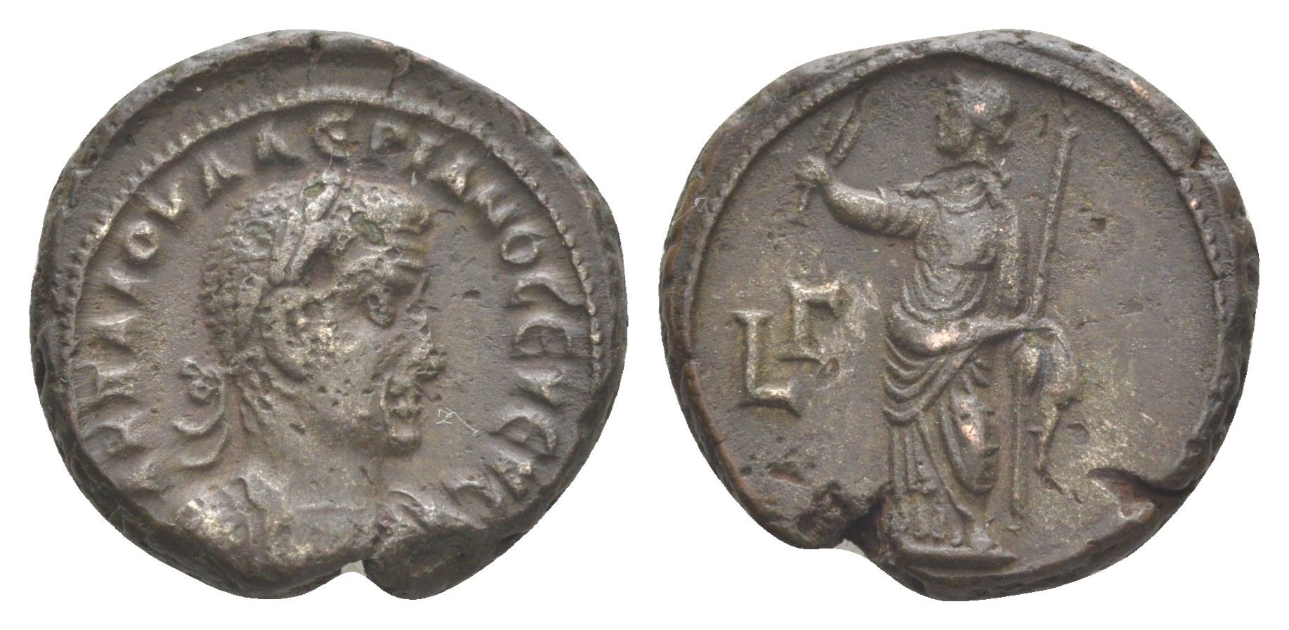 Римская Империя, Провинция Египет тетрадрахма 255-256 Валериан I, бюст императора/Эйрена, персонификация Мира, Александрия, (из старой нидерландской коллекции) Dattari 5150 биллон 1100-9-21