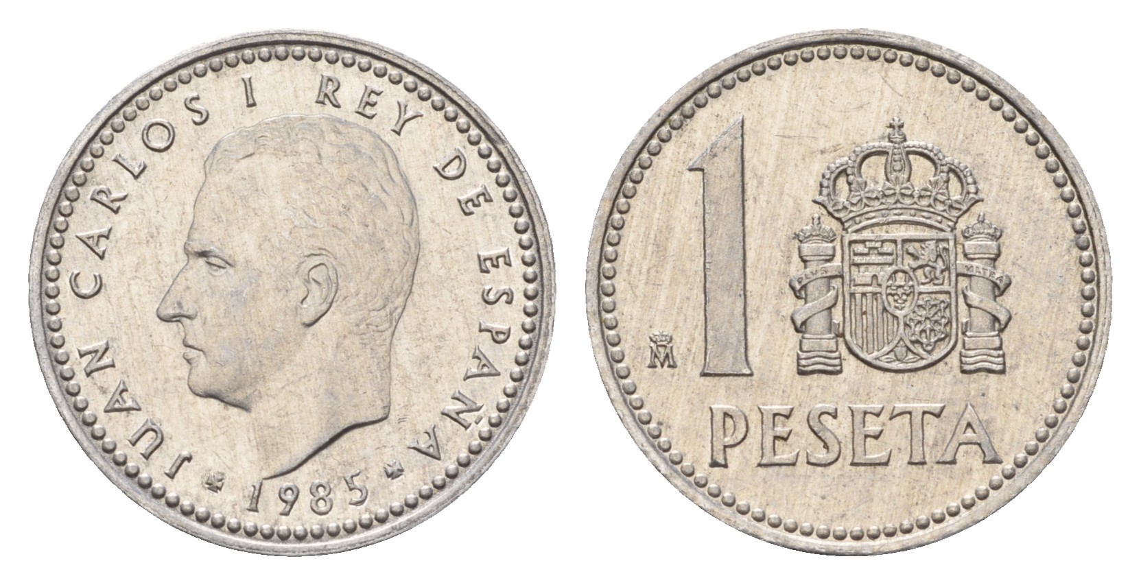 Испания 1 песета 1985 M, Хуан Карлос I (1975-2014) KM 821 алюминий 4681-452