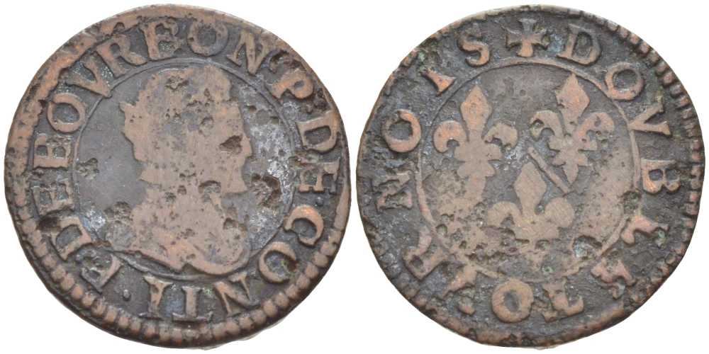 ФРАНЦИЯ ДВОЙНОЙ ТУРНУА ND медь 111-936