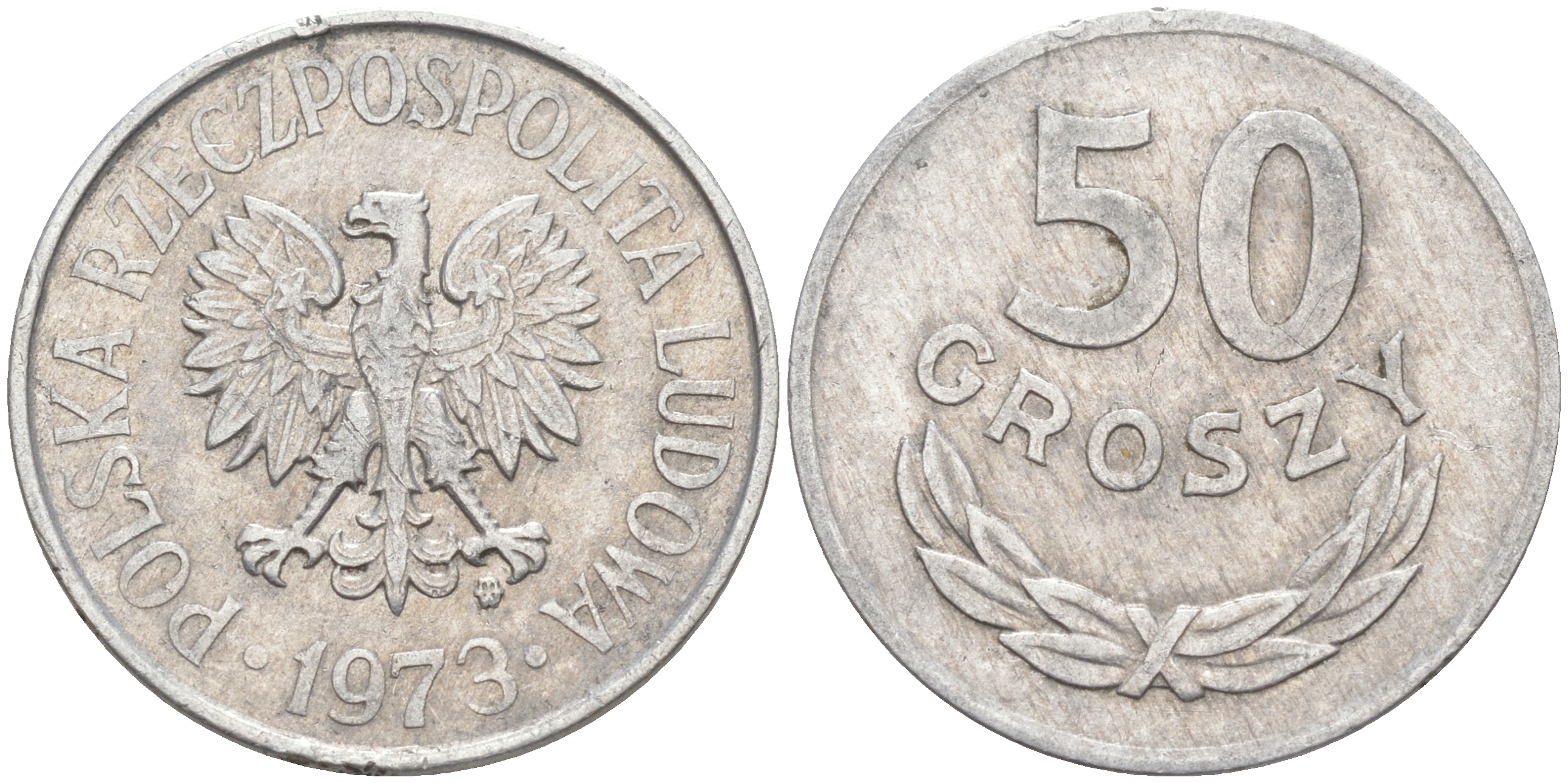 ПОЛЬША 50 ГРОШЕЙ 1973 MW KM 48.1 алюминий VF 190-437