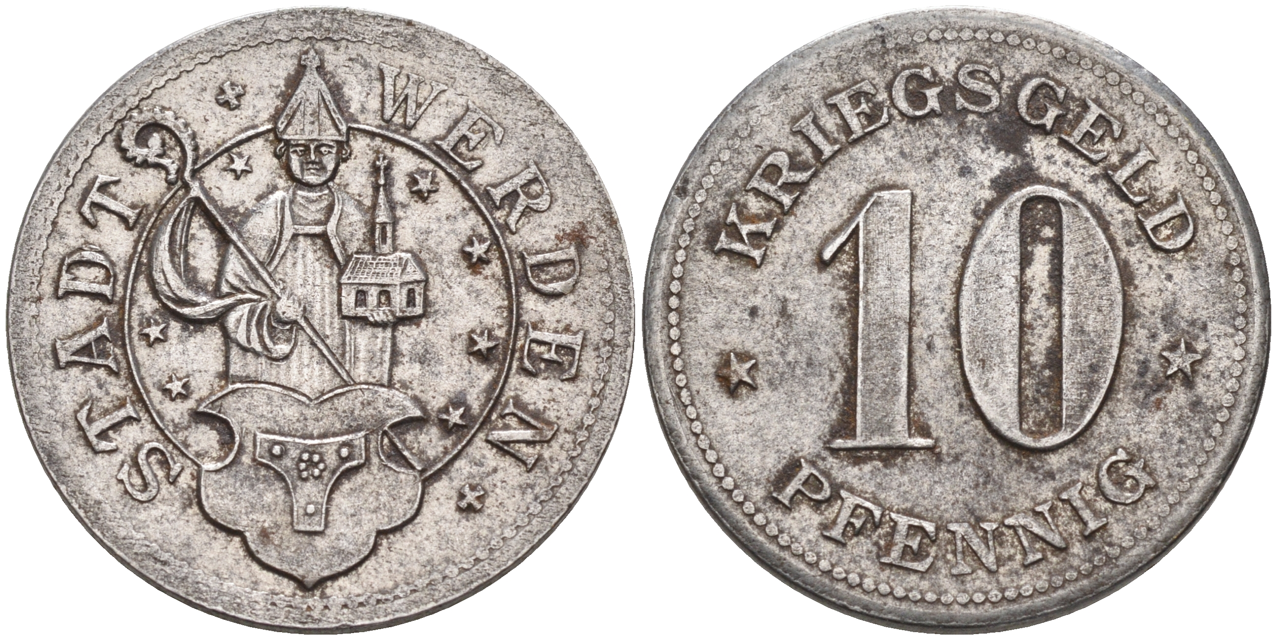 город Верден 10 пфеннигов ND кригсгельд (военные деньги)  железо    4595-251