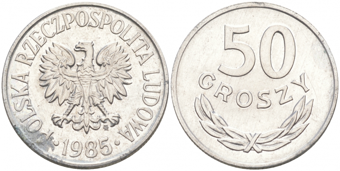 ПОЛЬША 50 ГРОШЕЙ 1985 MW KM 48.1 алюминий 68-356