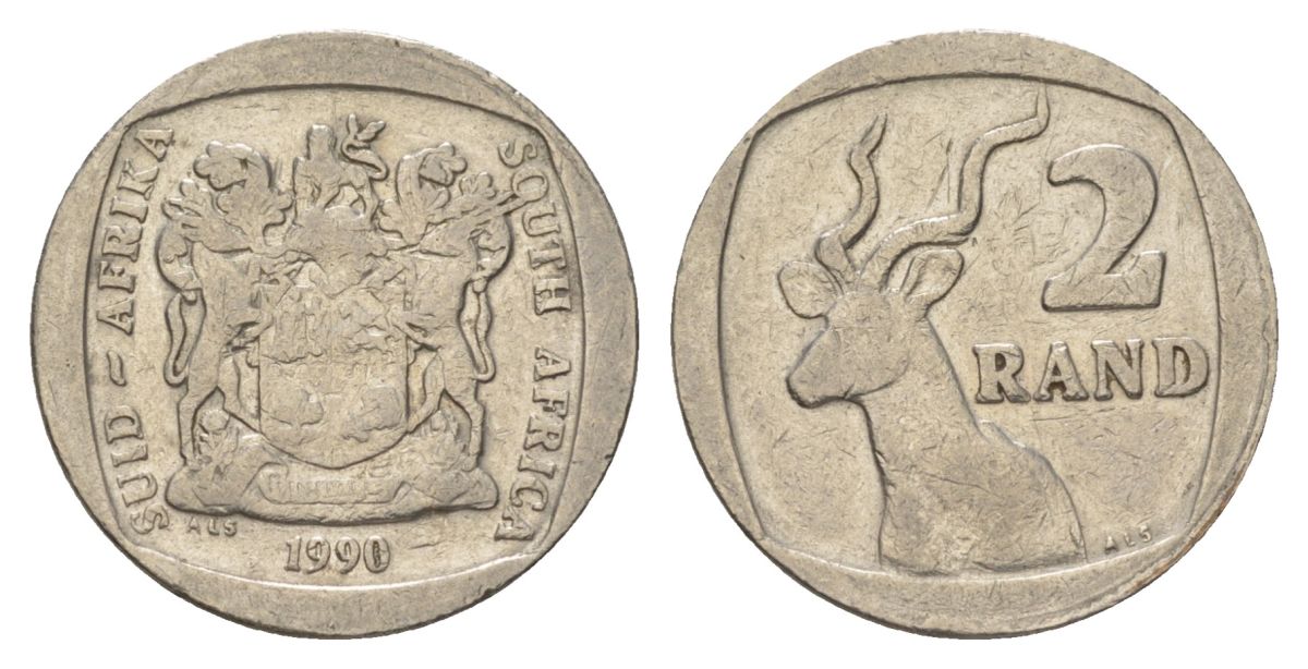 ЮАР 2 ранда 1990 KM 139 медь плакированная никелем 4626-1032