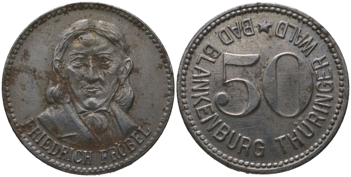 Бад-Бланкенбург (Шварцбург-Рудольштадт) 50 пфенингов ND Funck 45.2, Men05 2937.2, Men18 3764.2 железо 4163-427