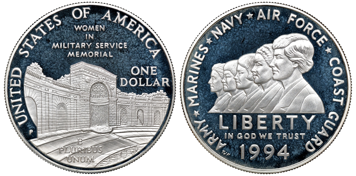 США набор из 3 монет 1 доллару 1994 ветераны, в оригинальной коробке KM 251, 250, 252 серебро	 PROOF 3-6-1-19