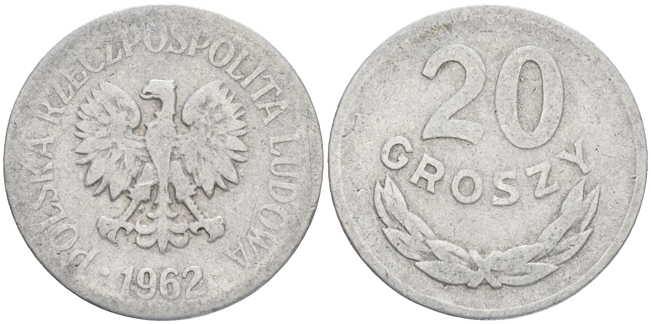 Польша 20 грошей 1962 MW KM А47, Parchimowicz 208c алюминий 4556-327