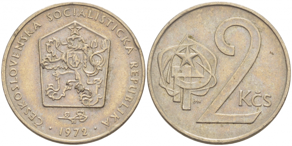 Чехословакия 2 кроны 1972 KM 75 медно-никель 3856-1244