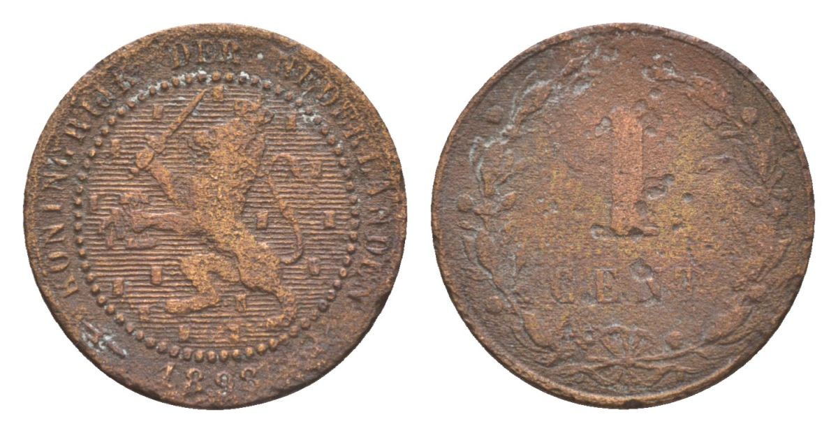 Нидерланды 1 цент 1898 Вильгельмина (1890-1948) KM 107 бронза 71-1531