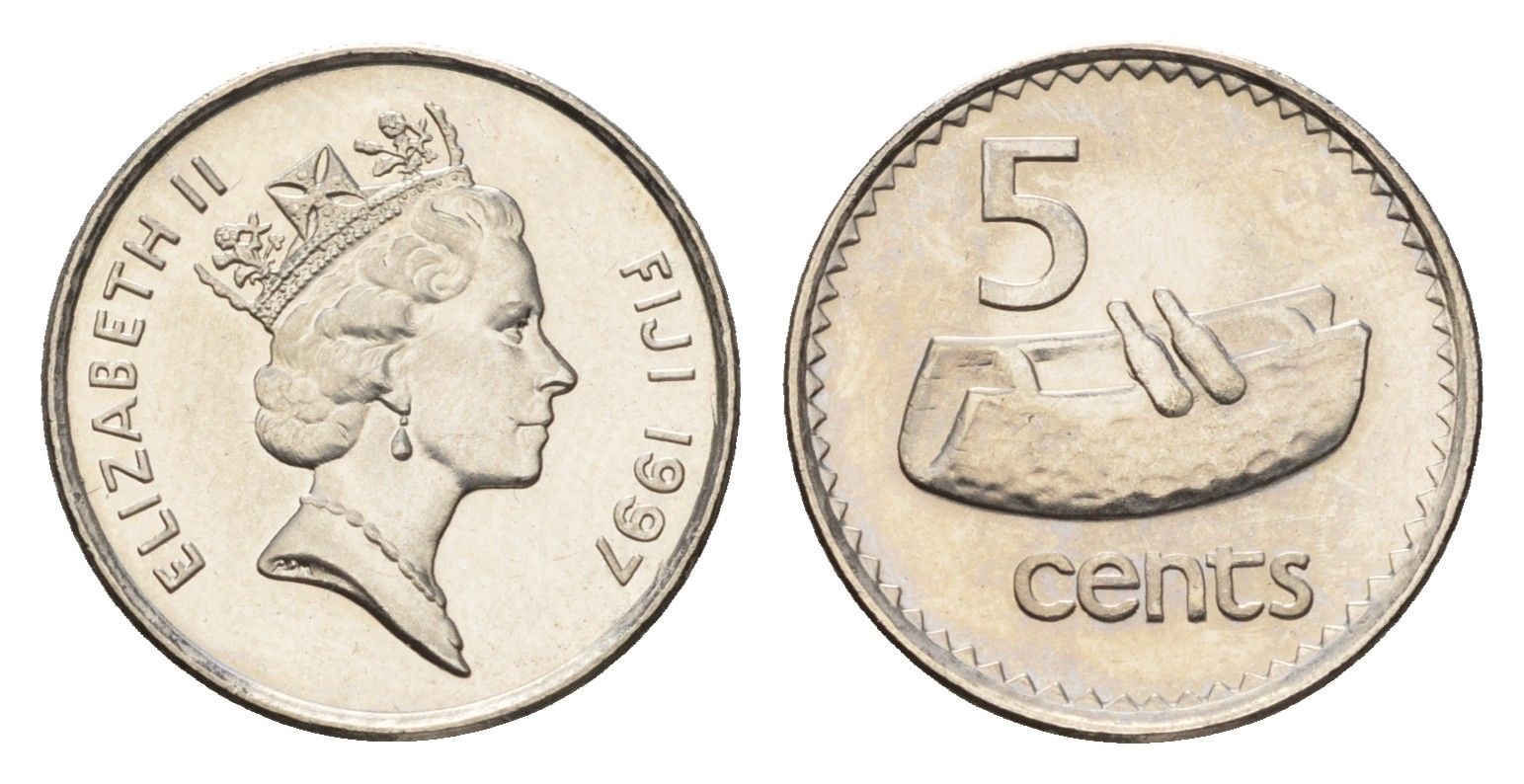 Фиджи 5 центов 1997 KM 51a сталь плакированная никелем UNC 4697-727