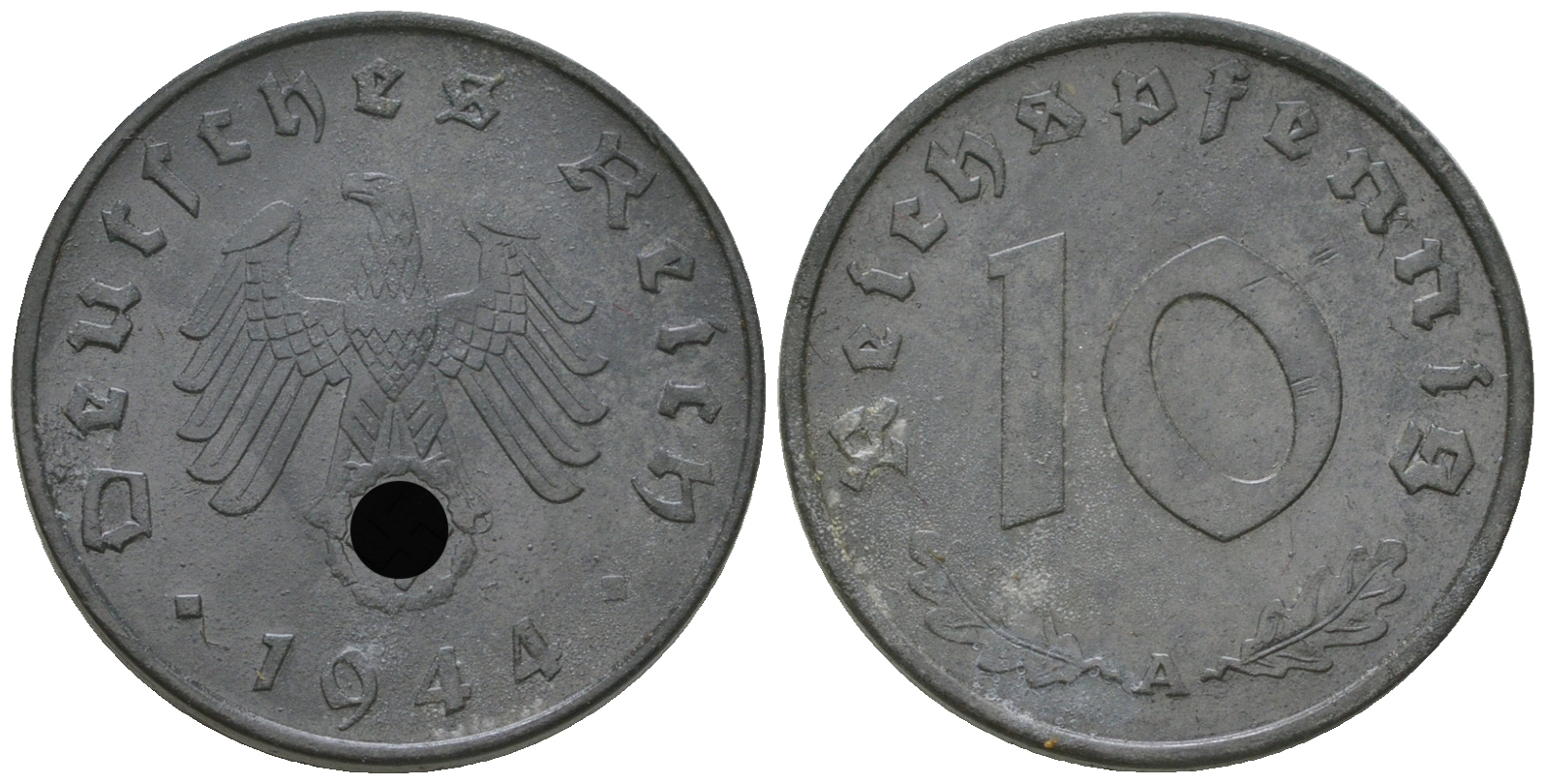 Германия 10 рейхспфеннигов 1944 A KM 101, J. 371 цинк    4589-252