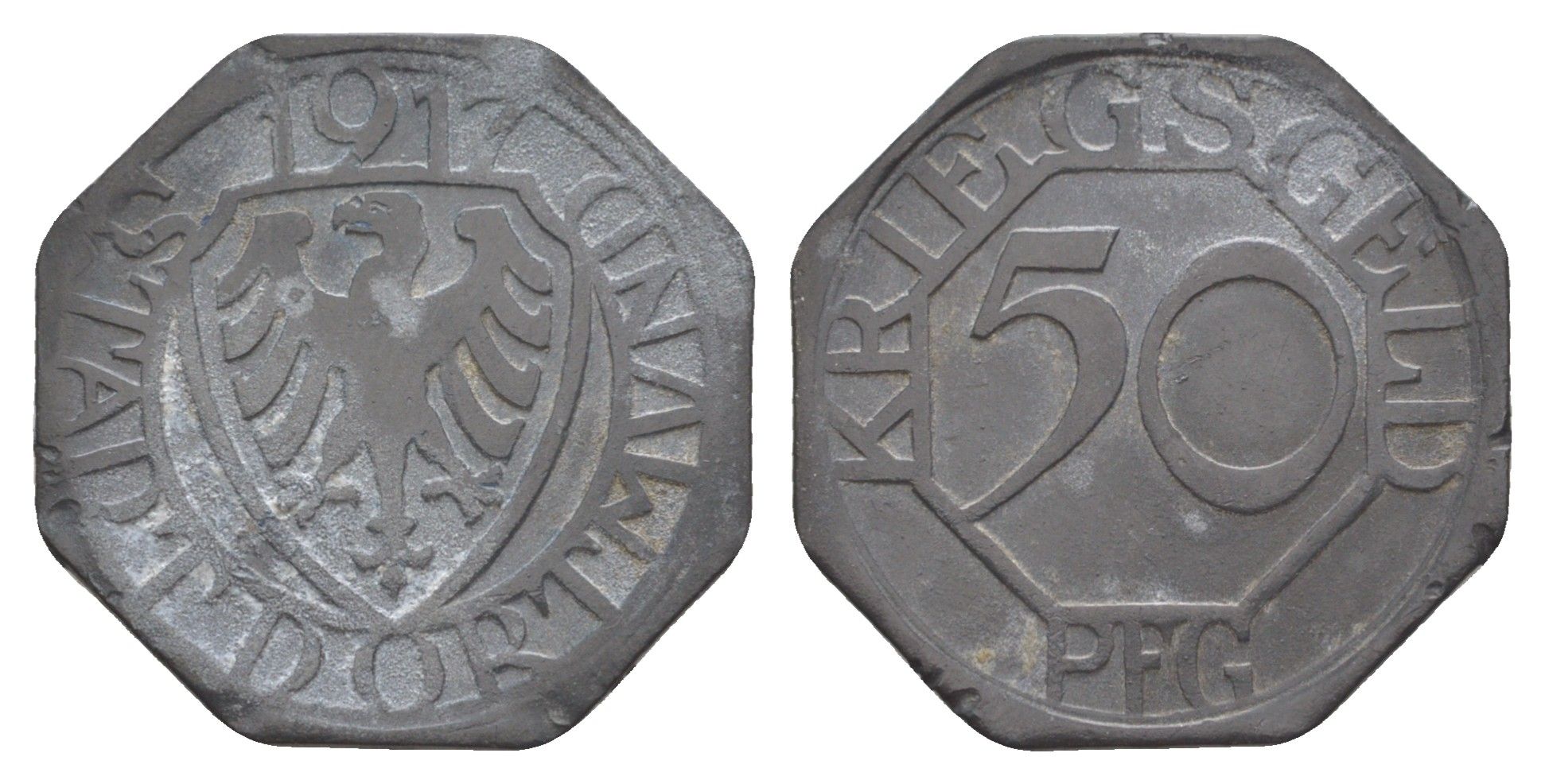 Дортмунд 50 пфеннигов 1917 Funck 103.3, Men05 5488.12, Men18 6862.13 цинк 4637-1224