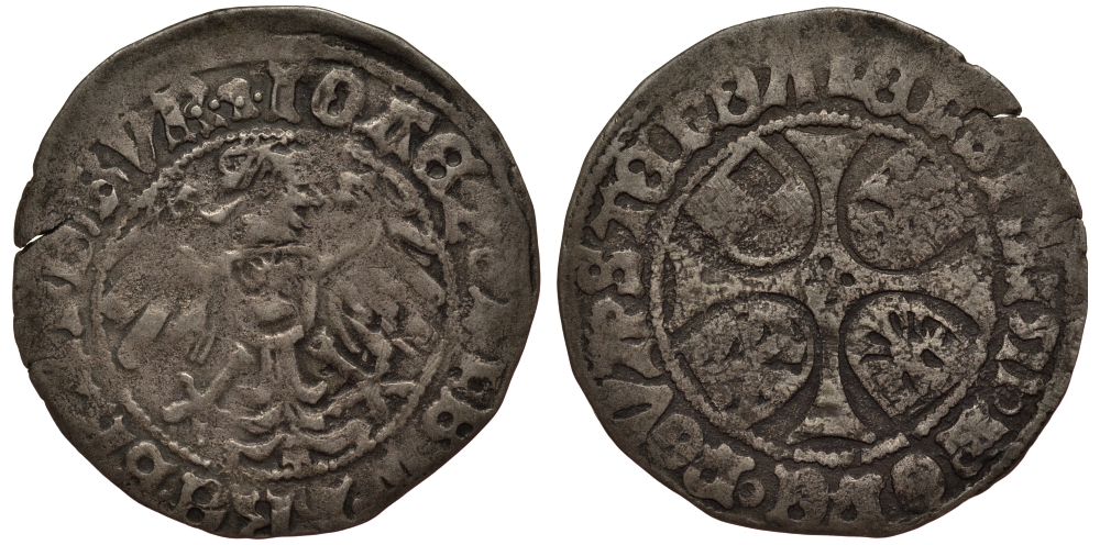 Силезия, Мюнстерберг-Эльс 1 грош XVI век Иоанн (1548-1565), вес 2,54 гр. серебро 1516-923