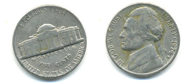 США 5 ЦЕНТОВ 1974 ДЖЕФФЕРСОН KM А192 медно-никель 86-551