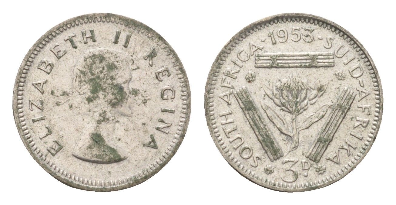 ЮАР 3 пенса 1953 KM 47 серебро 72-1057