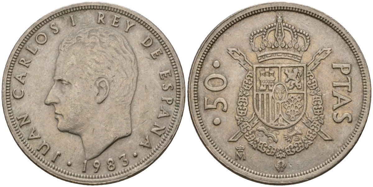 Испания 50 песет 1983 Хуан Карлос I (1975-2014) KM 825 медно-никель 4599-126
