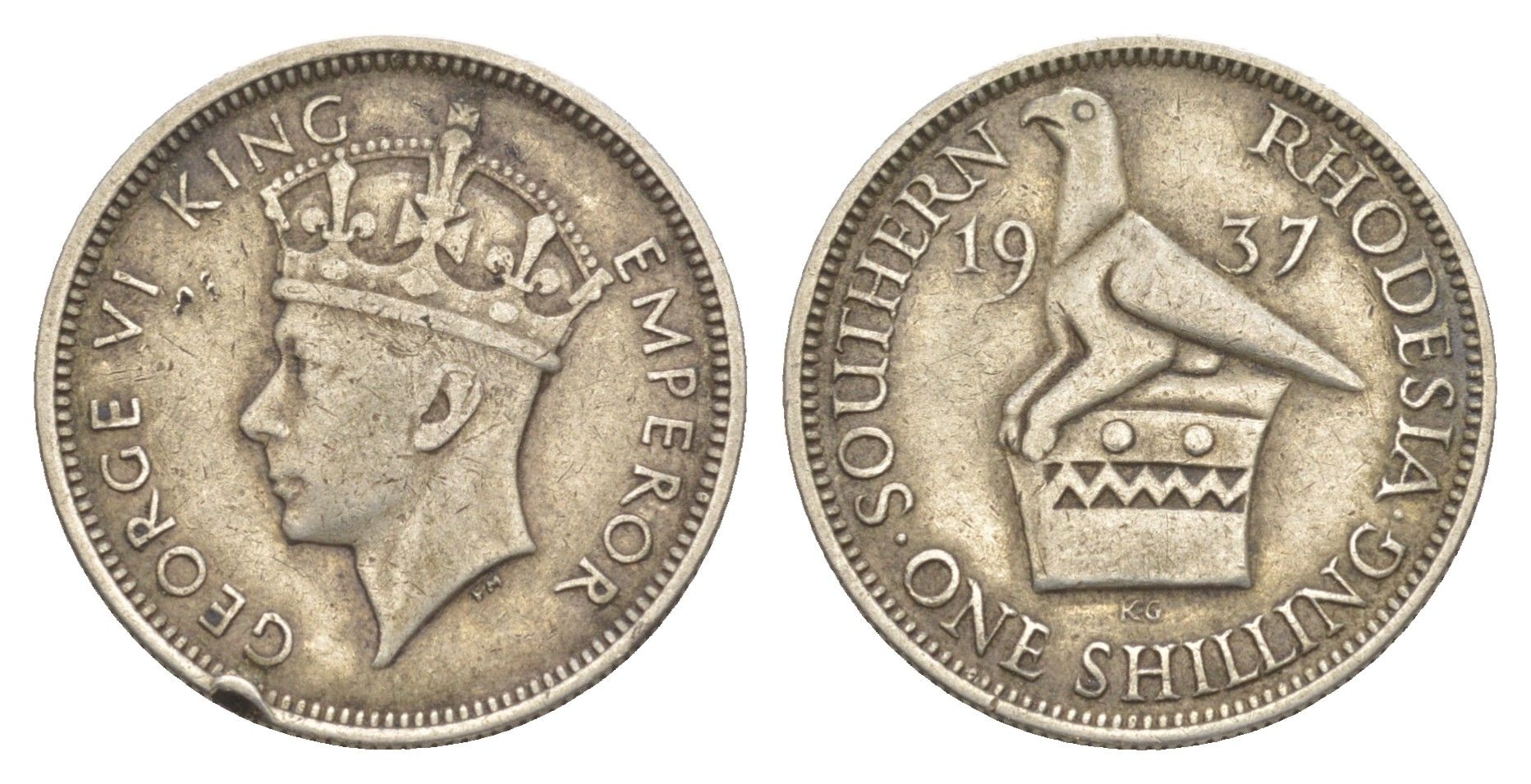 Южная Родезия 1 шиллинг 1937 KM 11 серебро 443-311