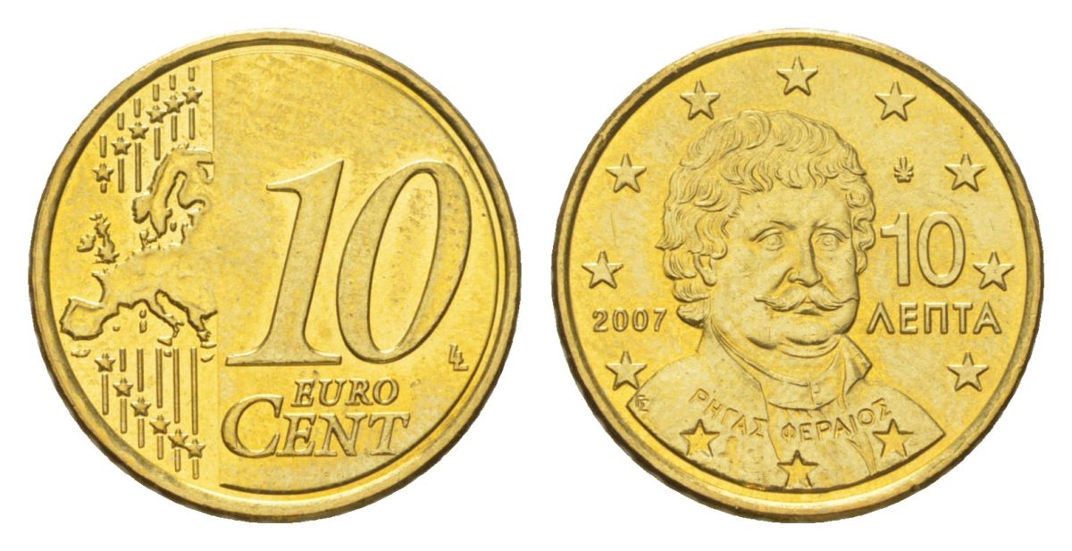 Греция 10 евроцентов 2007 KM 211 нордик UNC 4627-1142