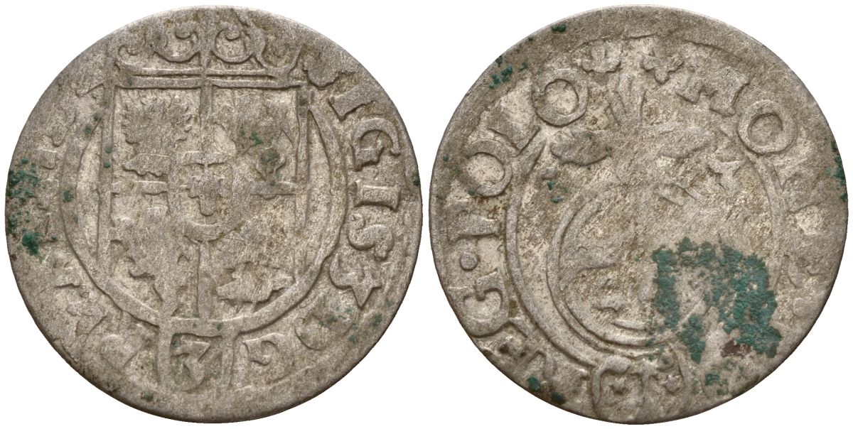 Польша 3 полкера (3 полторака - 1 крейцер) 1623 Сигизмунд III Ваза (1587-1632) Gorecki B.23 серебро 4158-1265