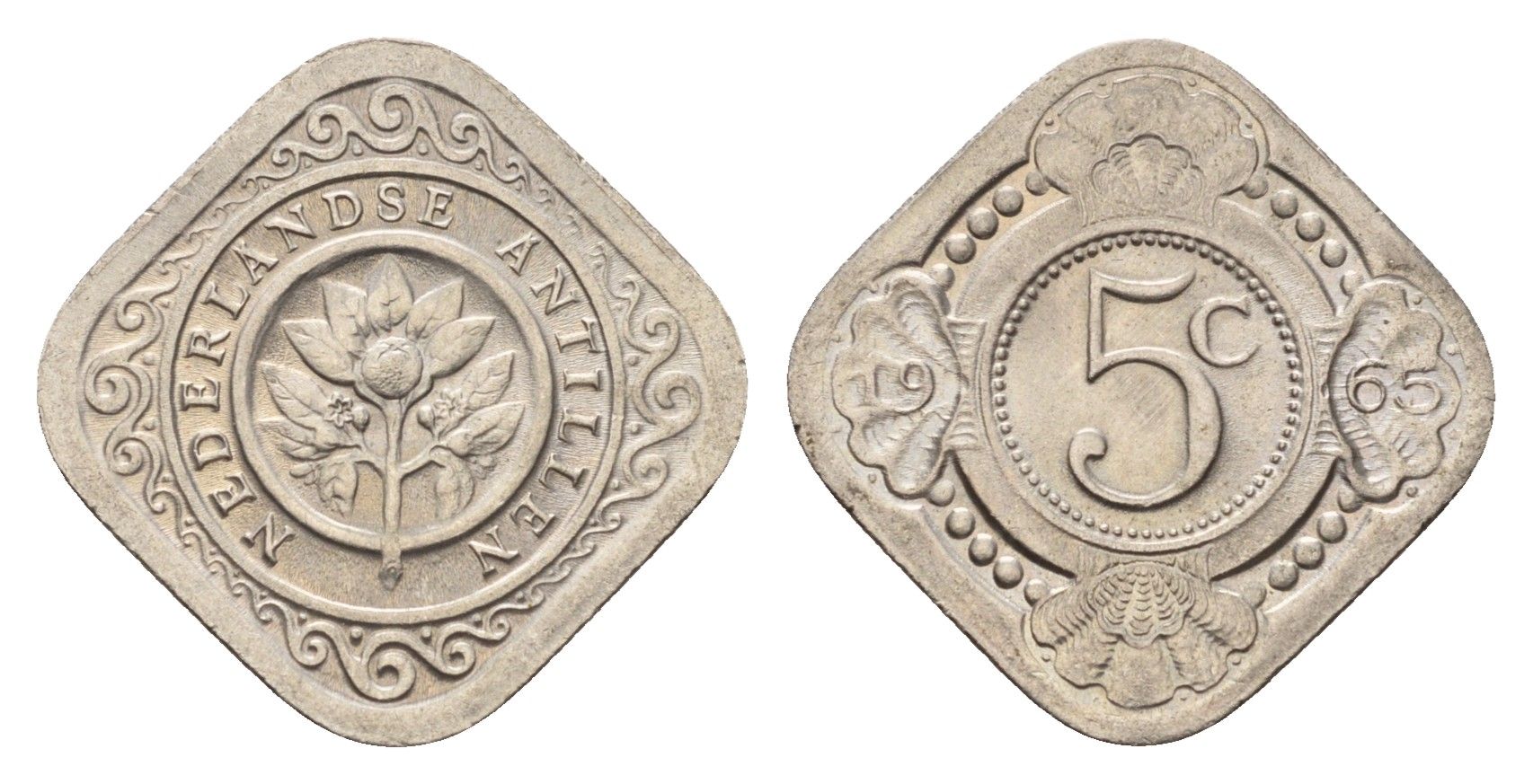 Нидерландские Антильские острова (Нидерландские Антилы) 5 центов 1965 Юлиана (1948-1980) KM 6 медно-никель 4669-1261