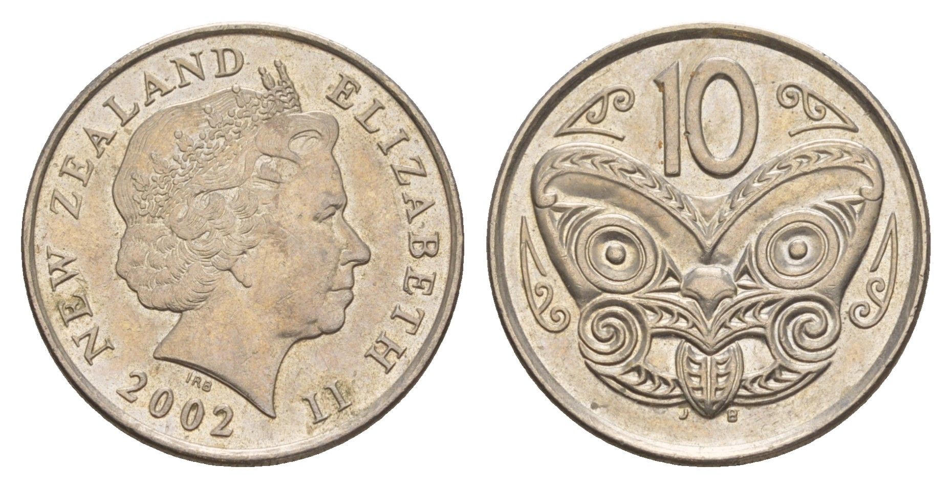 Новая Зеландия 10 центов 2002 KM 117 медно-никель 4182-416