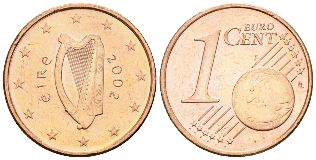 Ирландия 1 евроцент 2002 KM 32 сталь плакированная медью 4147-666