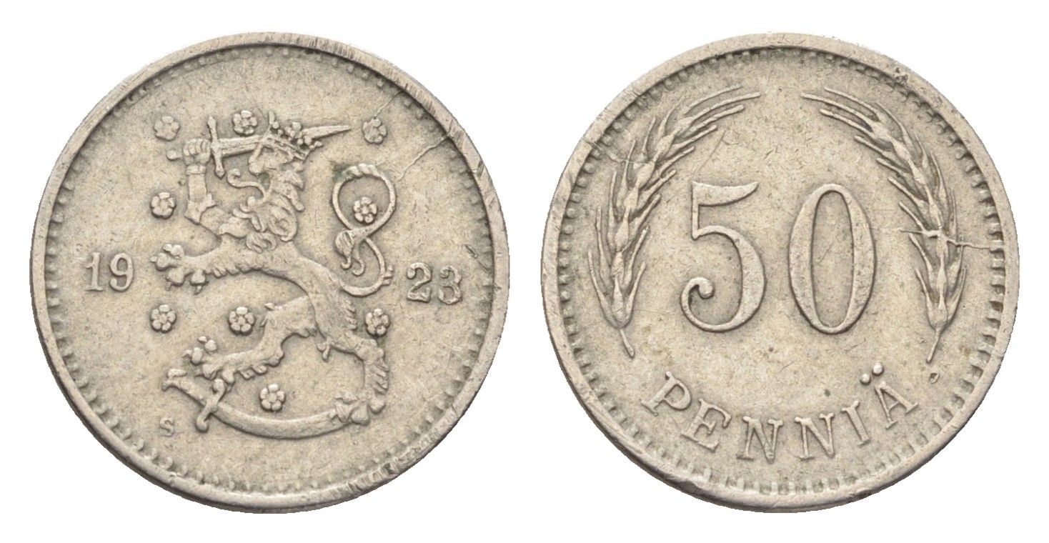 Финляндия 50 пенни 1923 KM 26 медно-никель 4705-712