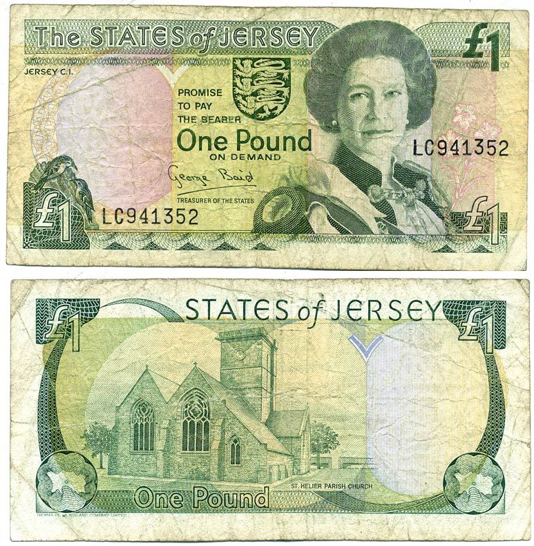 ДЖЕРСИ 1 ФУНТ 1993 ПОДПИСЬ 4 Pick 20а бумага 7218-14-1