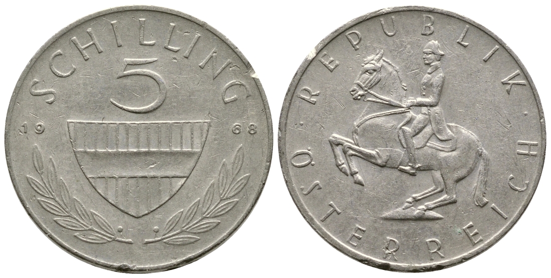 АВСТРИЯ 5 ШИЛЛИНГОВ 1968 KM 2889а медно-никель 4364-3114