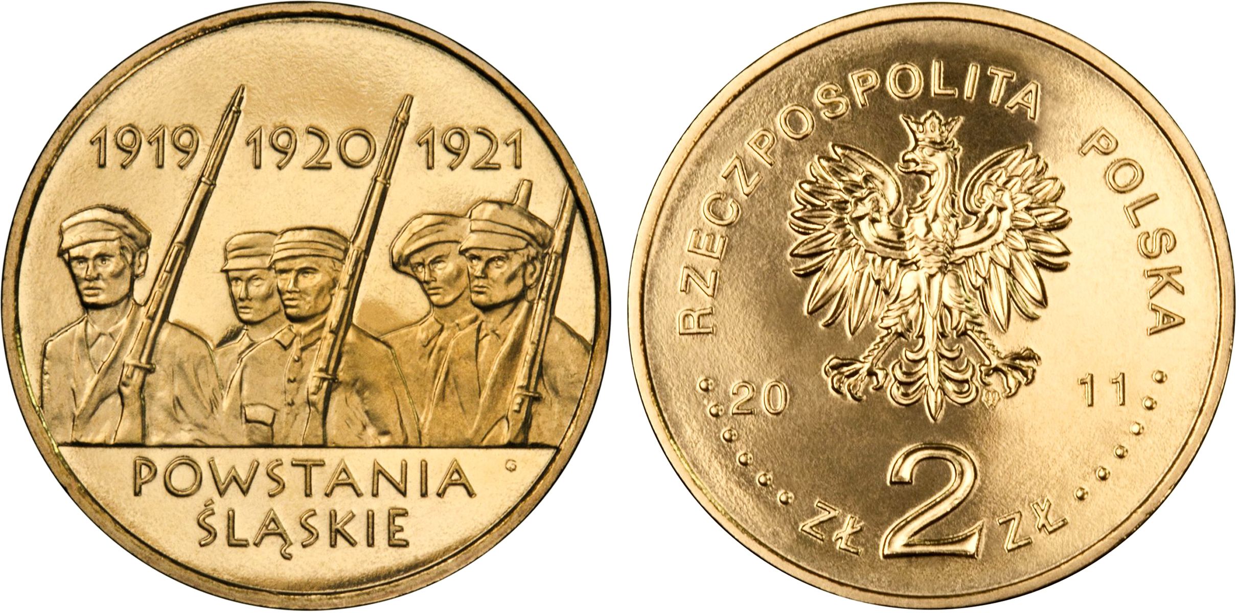 Польша 2 злотых 2011 MW, Силезские восстания KM 792 нордик UNC 4676-832