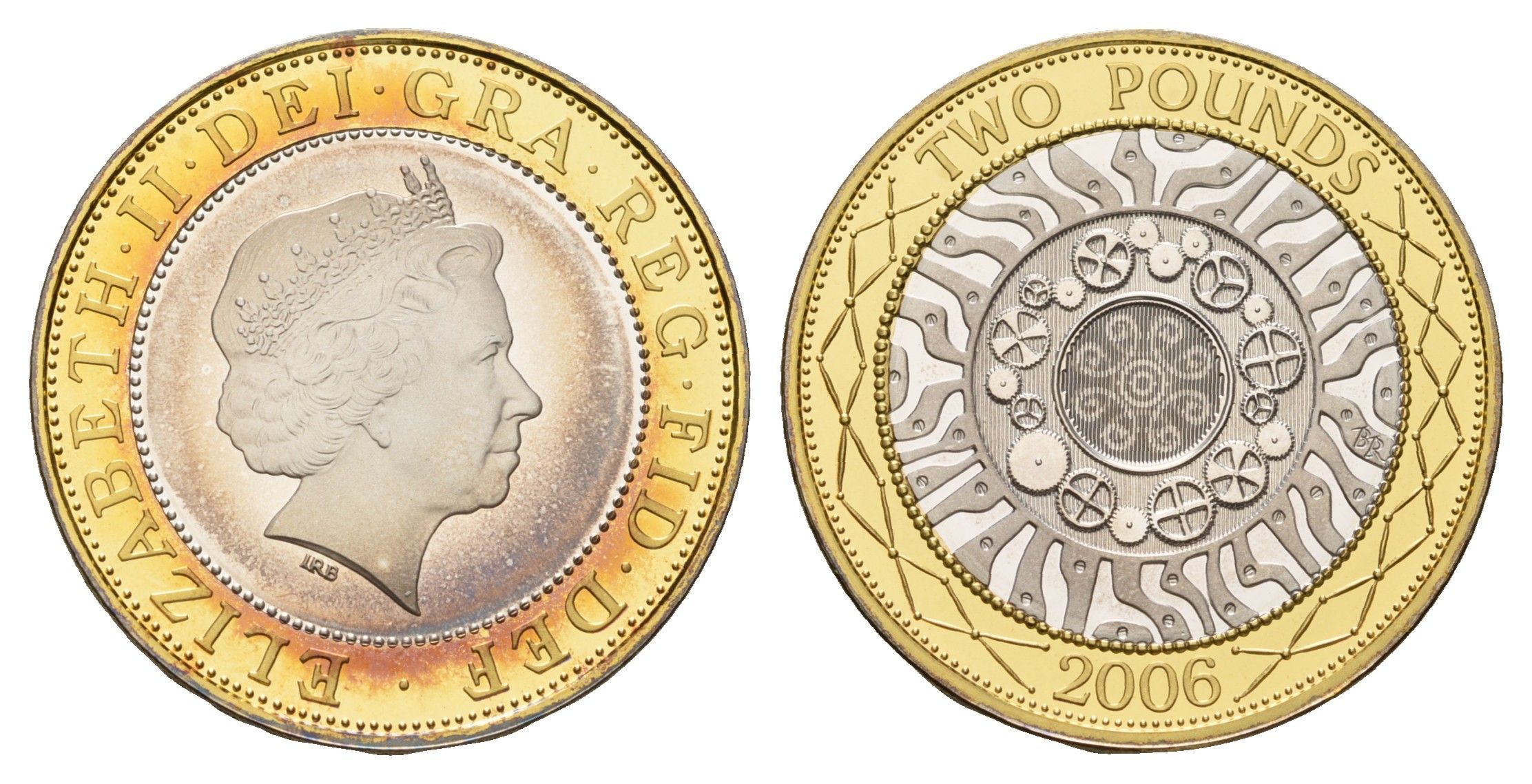 Великобритания 2 фунта 2006 Елизавета II (1952-2022), тираж 8.000 экземпляров KM 994a, Spink K9 серебро PROOF 1095-6-51