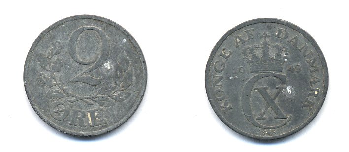 ДАНИЯ 2 ЭРЕ 1949 ФРИДЕРИК IX KM 840.1 цинк 23-946