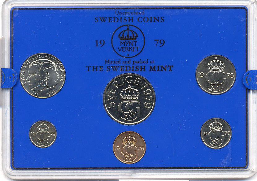 ШВЕЦИЯ НАБОР ИЗ 6 МОНЕТ 1979 04-062-99