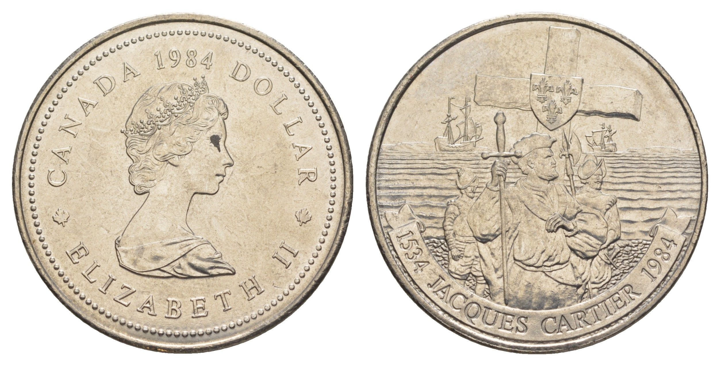 Канада 1 доллар 1984 Жак Картье KM 141 никель UNC 4185-1031