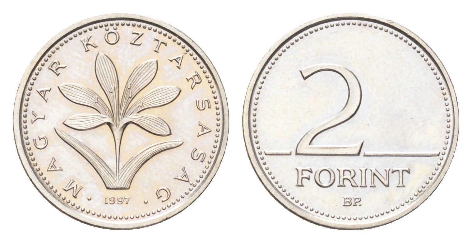 Венгрия 2 форинта 1997 KM 693 медно-никель UNC 4705-1157