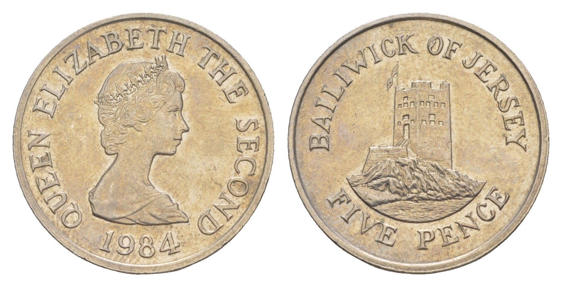 Джерси 5 пенсов 1984 башня Сеймур, Елизавета II (1952-2022) KM 56.1 медно-никель aUNC 4652-545