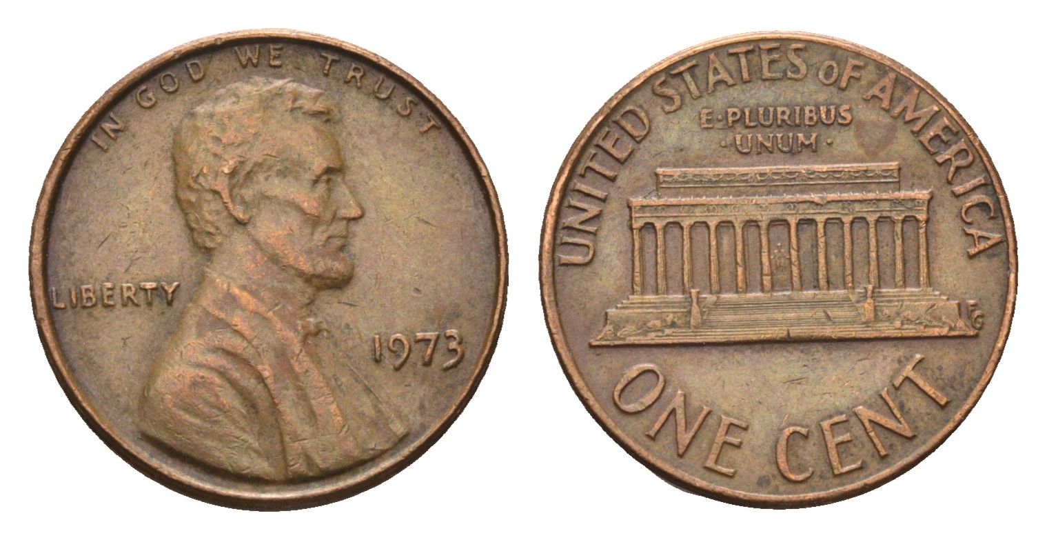 США 1 цент 1973 Линкольн KM 201 медь цинк 4685-452