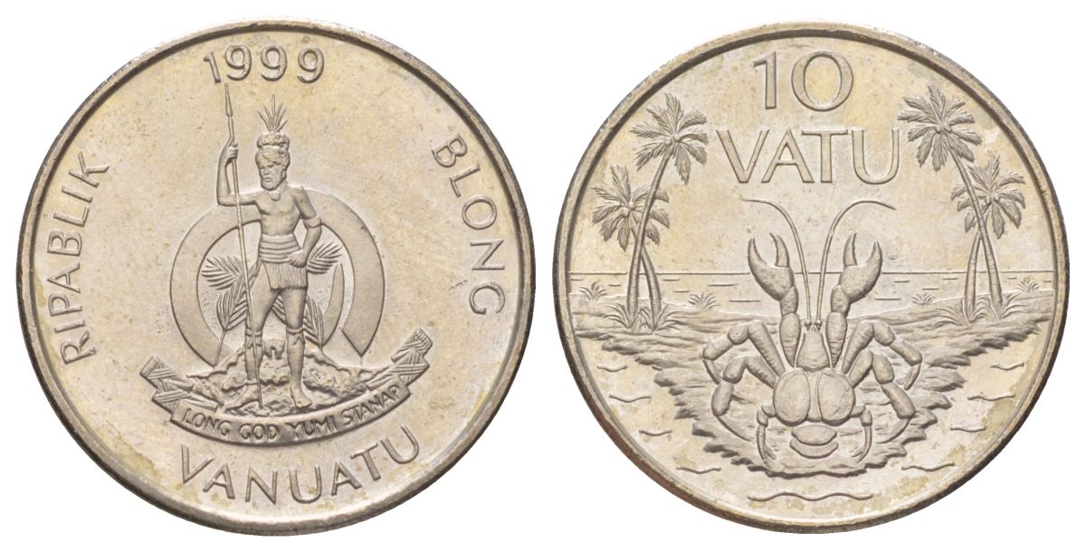 Вануату 10 вату 1999 KM 6 медно-никель UNC 4624-113