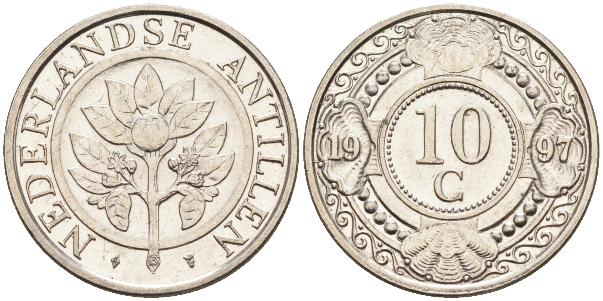 Нидерландские Антилы 10 центов 1997 Беатрикс (1980-2013) KM 34 никель 4169-362