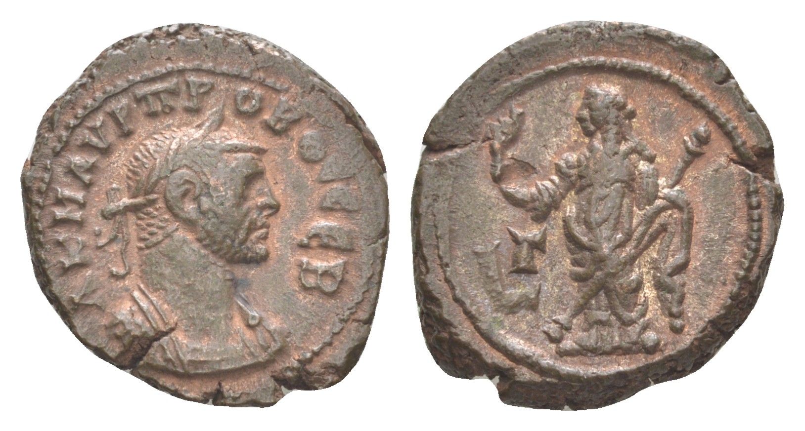 Римская Империя, Провинция Египет тетрадрахма 277-278 Проб, бюст императора/Дикайосина, олицетворение Правосудия, Александрия, (из старой нидерландской коллекции) Dattari 5529 биллон 1100-9-31